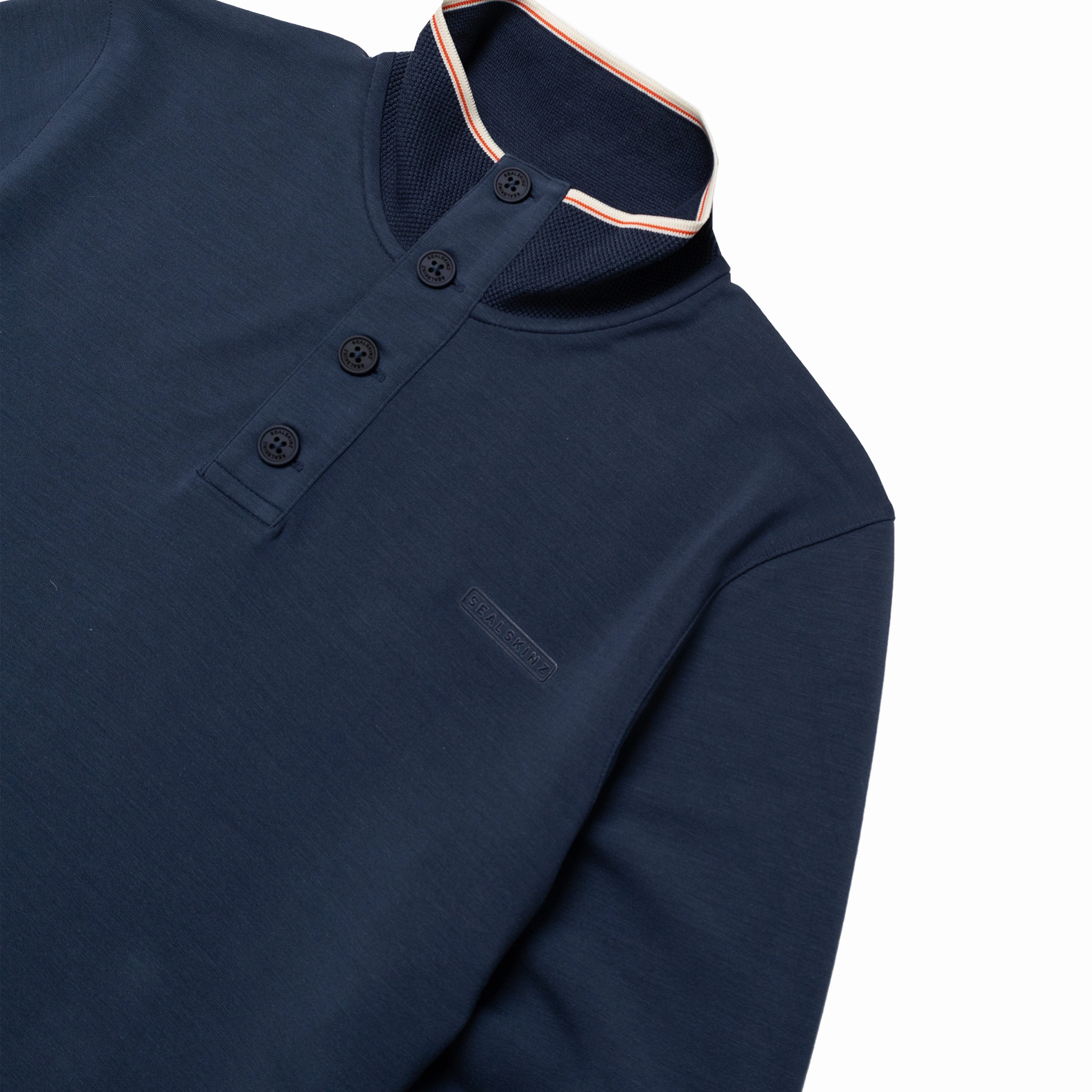 Sealskinz Saxthorpe Funnel Neck 1/2 Button top Navy