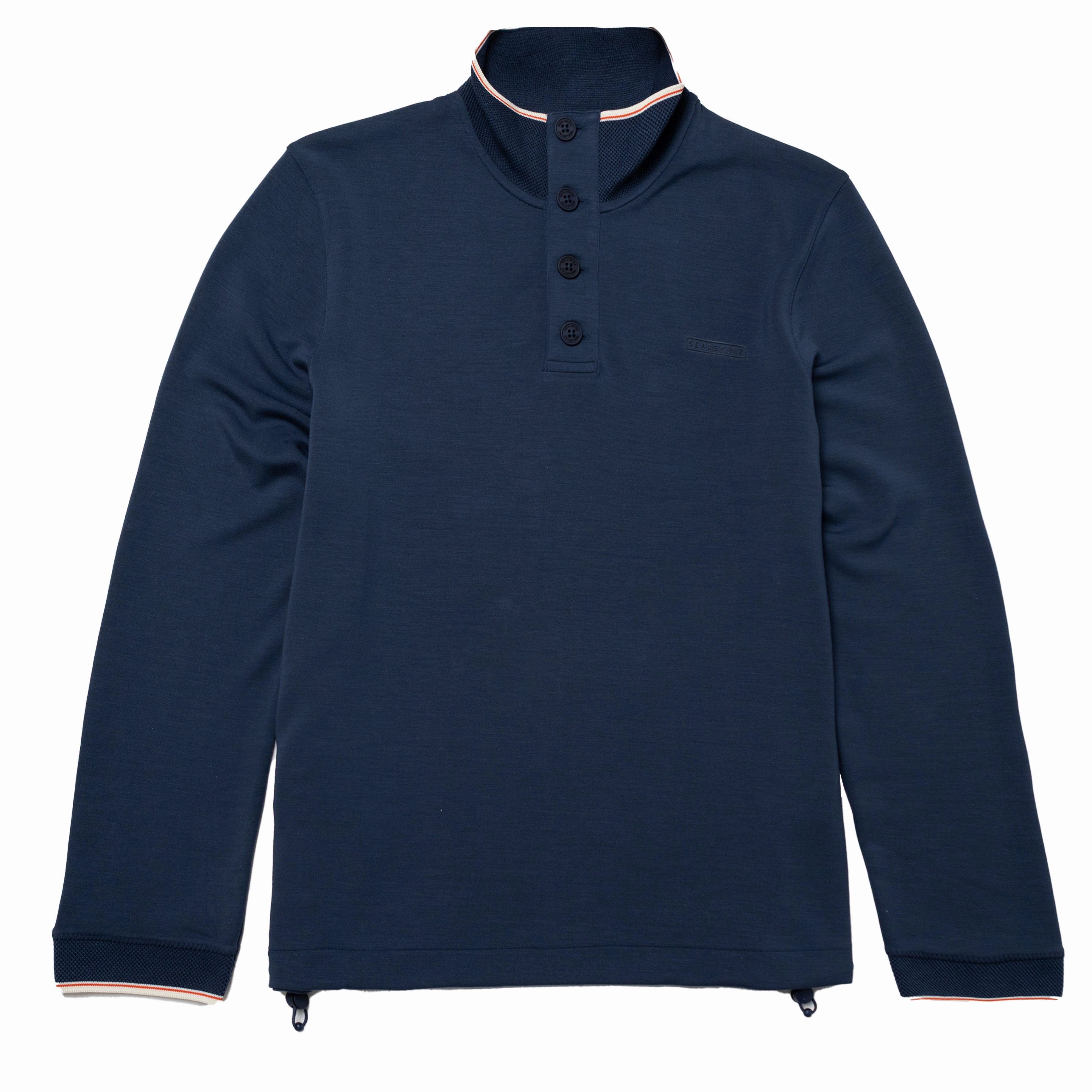Sealskinz Saxthorpe Funnel Neck 1/2 Button top Navy mens long sleeves cheap