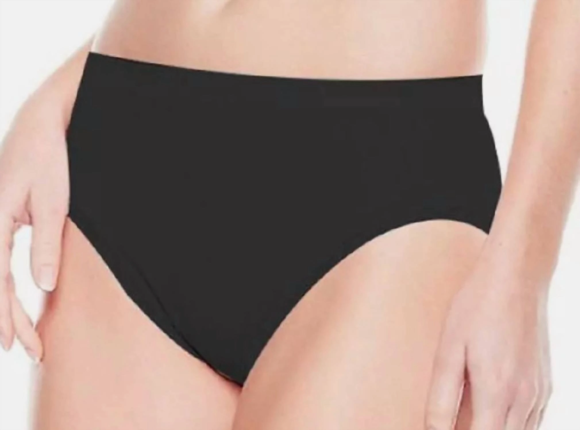 Seamless Lace Trim Panty In Black