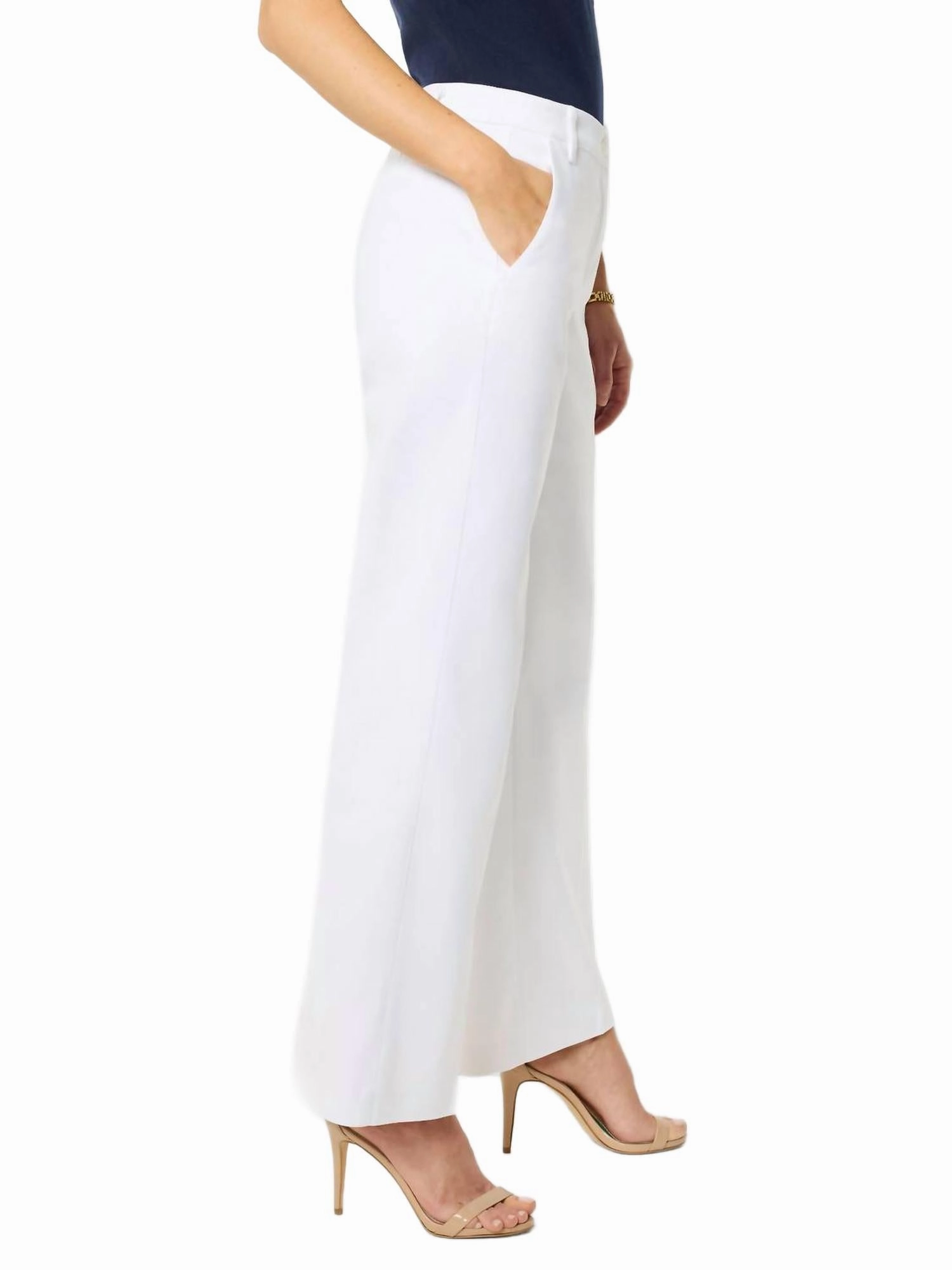 Seasonless Cotton Wide-Leg Trousers In Paper White