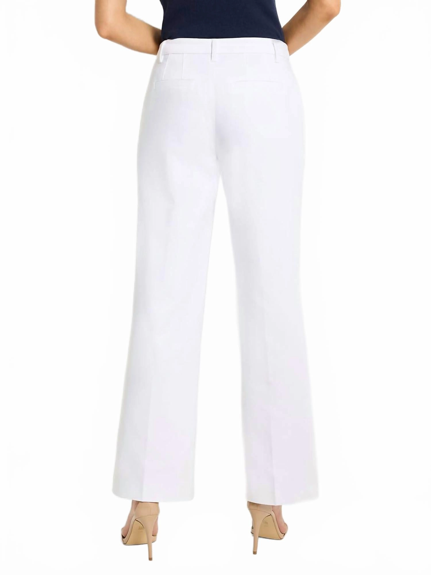 Seasonless Cotton Wide-Leg Trousers In Paper White