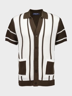Seawood Fabricio Crochet Cardigan Knitwear Mens - men's sweaters sale