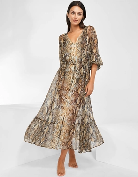 Serpent Long Blouse Dress - Python Swim Womens - bikinis clearance