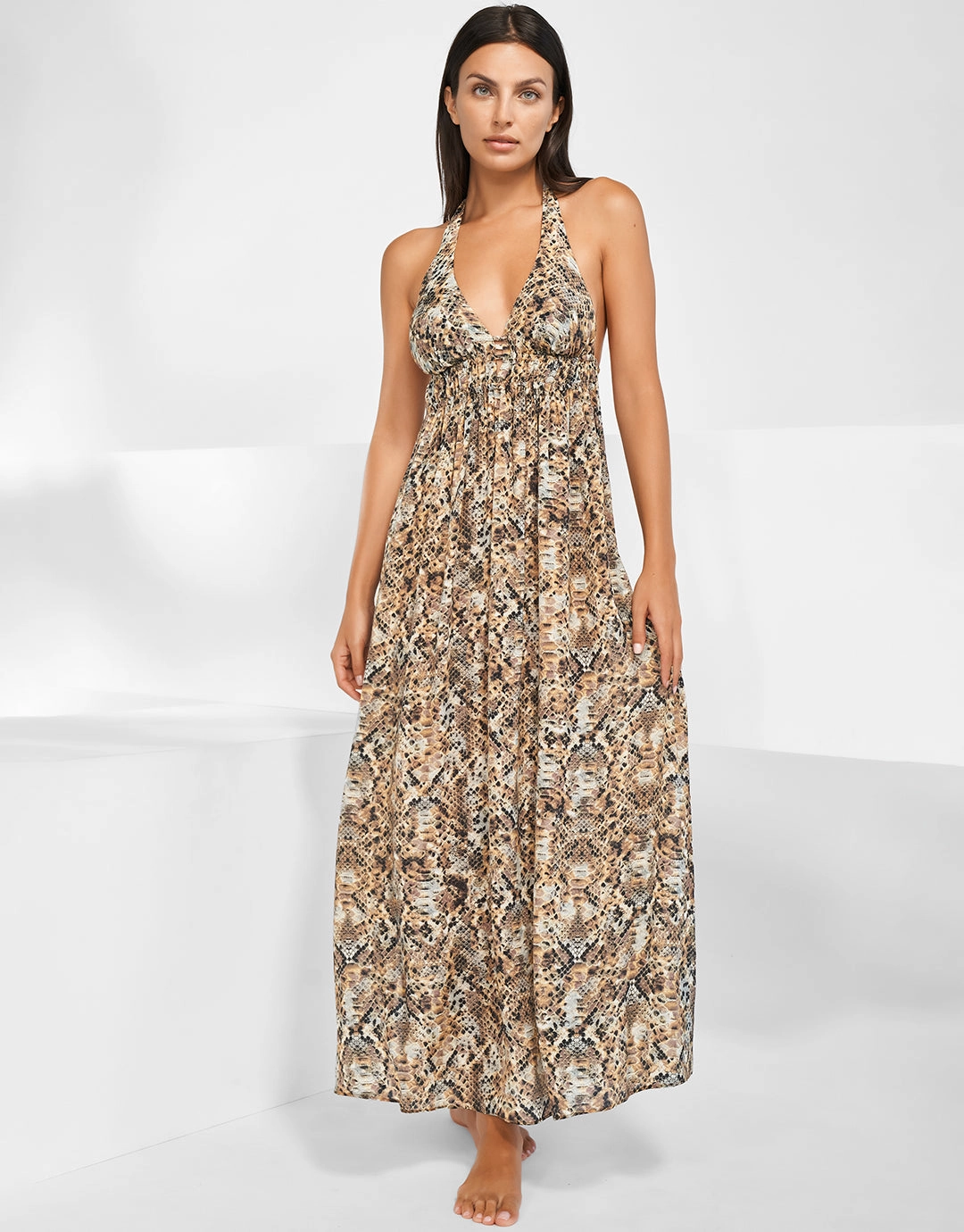 Serpent Maxi Halter Dress - Python Swim Womens - bikinis clearance