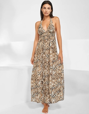 Serpent Maxi Halter Dress - Python Swim Womens - bikinis clearance