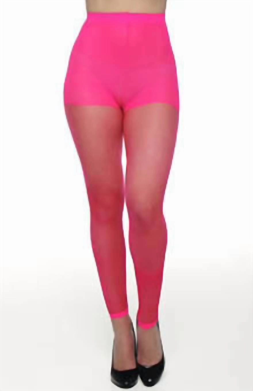 Sheer Footless Tight In Fuchsia