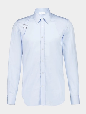 Shirting Blue T-Bar Harness Shirt Suits Mens - men's suits outlet