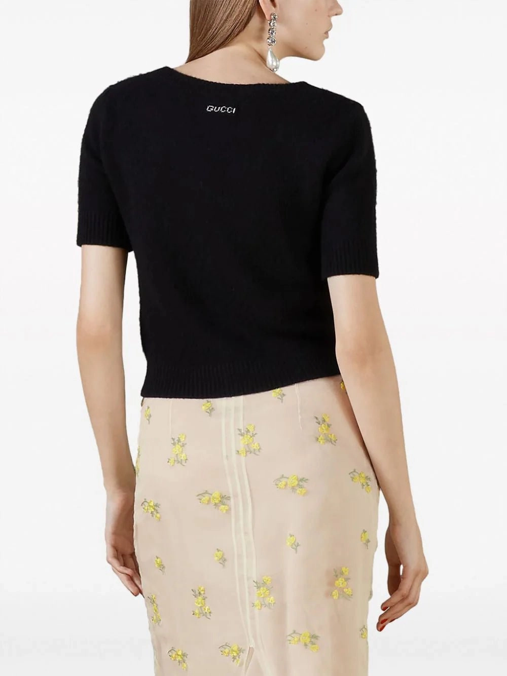 Short-Sleeve Cashmere Cardigan