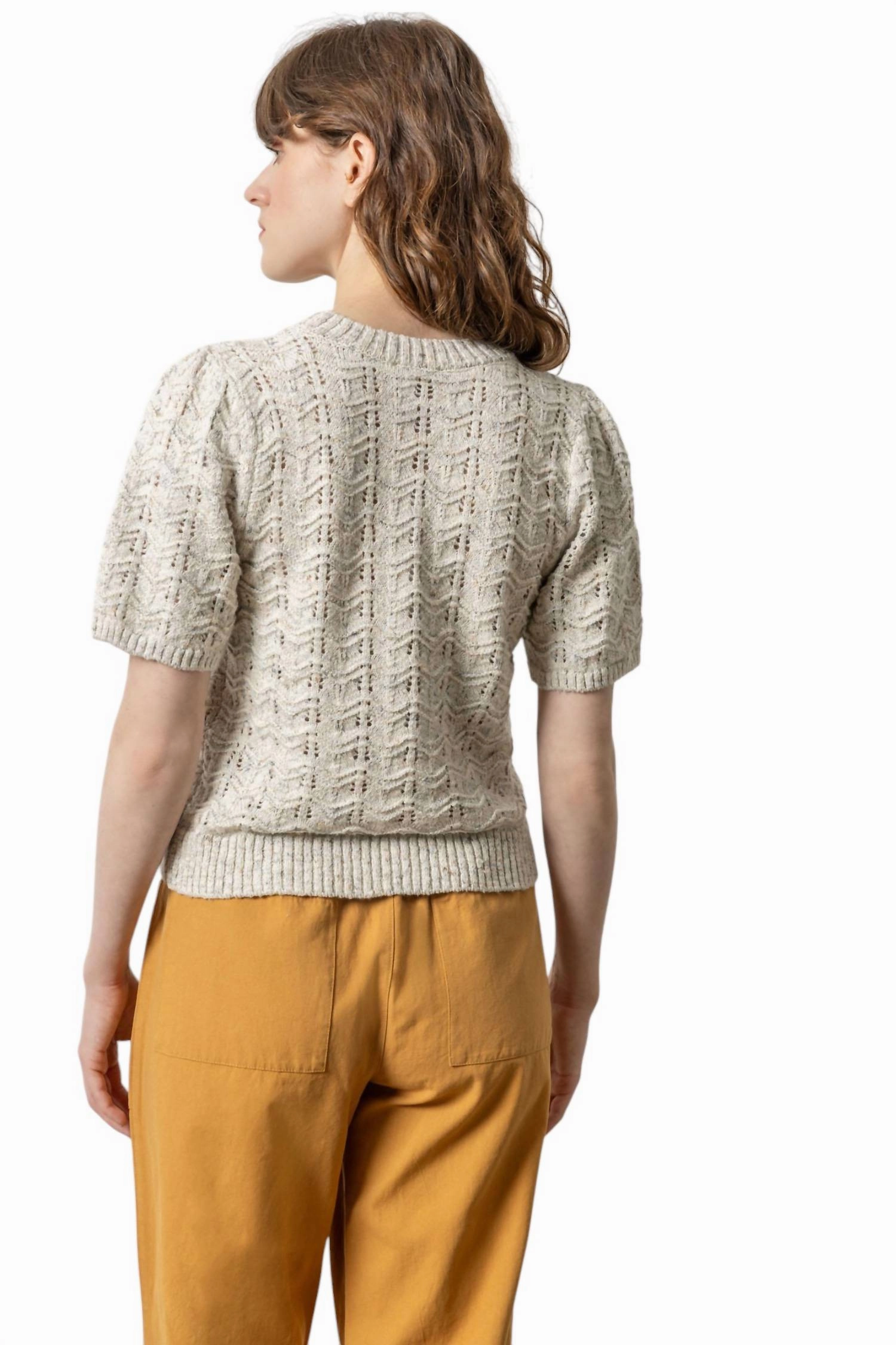 Short Sleeve Crewneck Sweater In Mist Mari