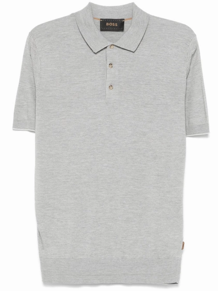 Short-Sleeved Polo Sweater With Button Placket