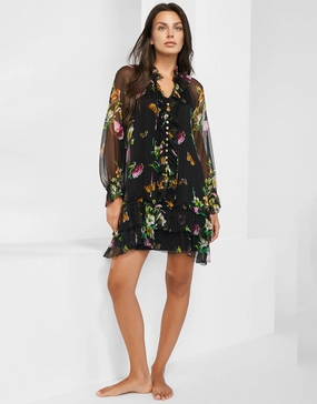 Siciliana Silk Tunic - Black-Brights Swim Womens - bikinis clearance