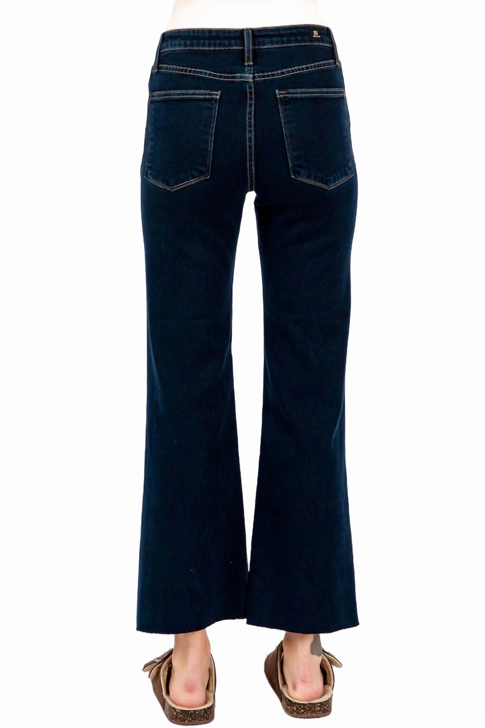 Sicily Scissor Cut Hem Jeans In Dark Indigo