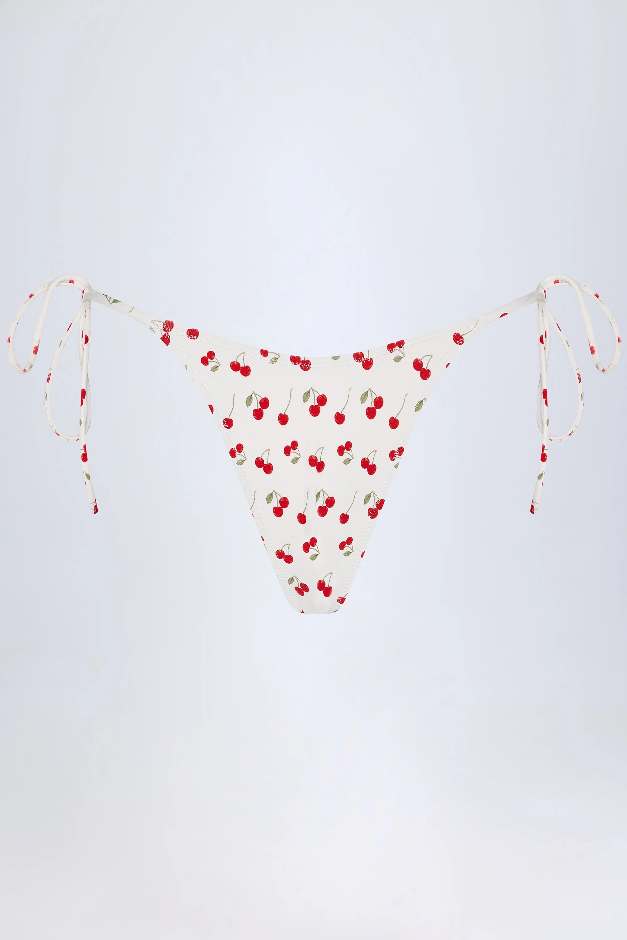 Side-Tie Cheeky Bikini Bottoms in Cherry Print