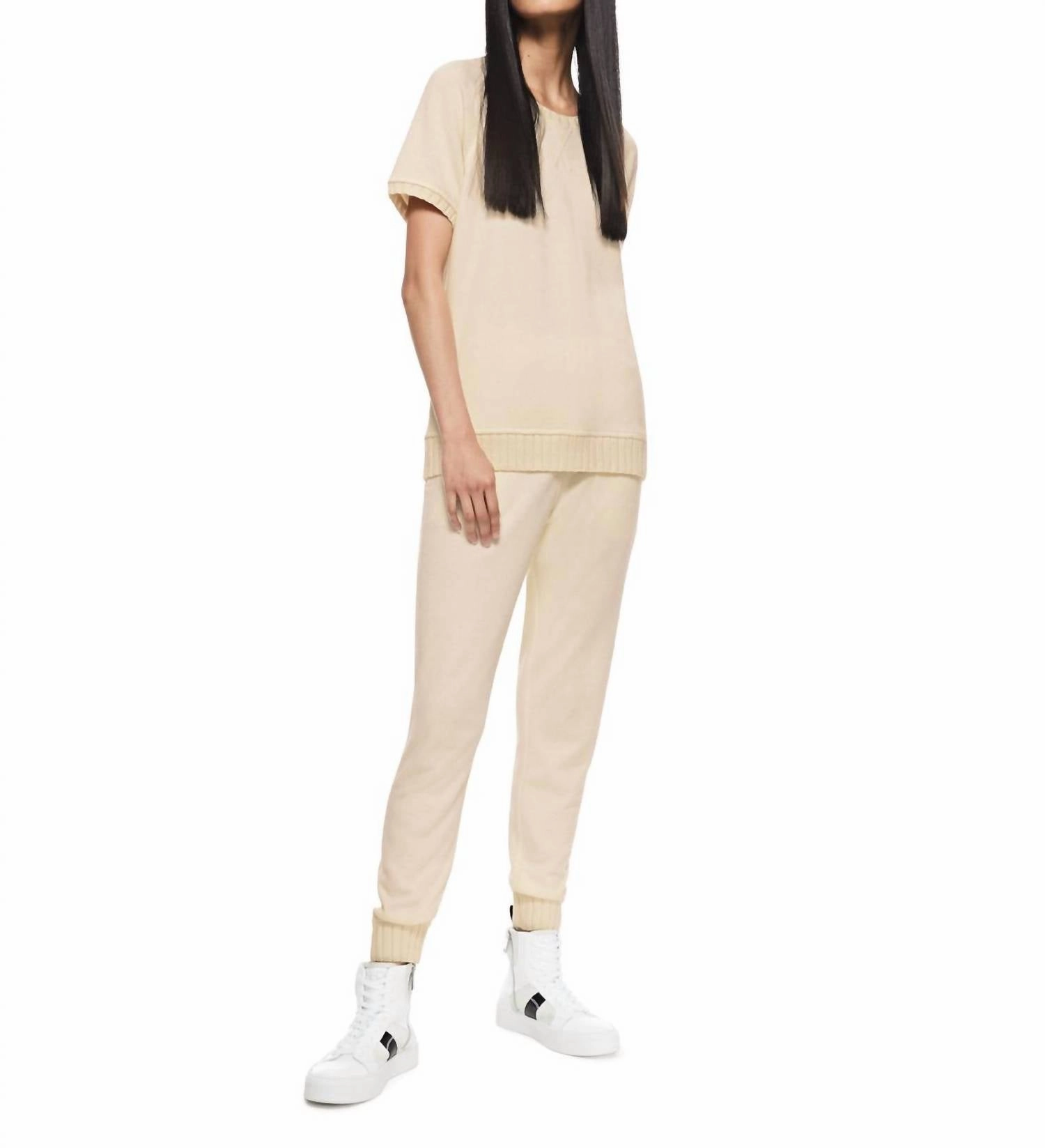 Signature Pocket Stripe Sweatpants In Ivory