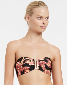 Silk Road Bandeau Bikini Top - Black Swim Womens - swimsuits outlet