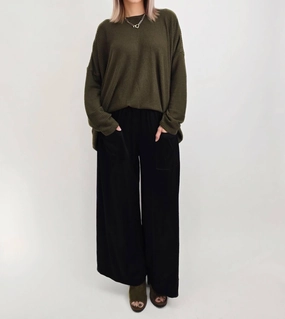 Silky Wide Leg Pants In Black womens dress pants clearance