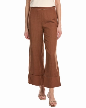 SIMKHAI Colley Cropped Straight Leg Linen-Blend Pant womens palazzo trousers online