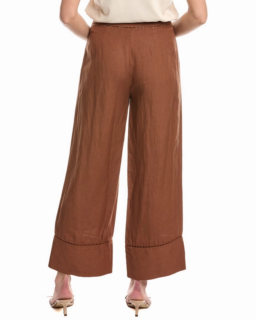 SIMKHAI Colley Cropped Straight Leg Linen-Blend Pant