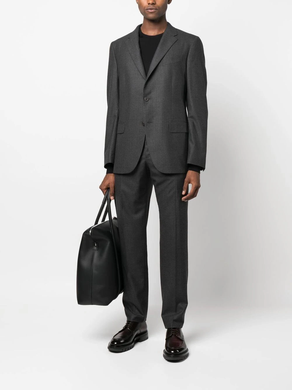Single-Breasted Virgin-Wool Suit Suits Mens - men's suits outlet