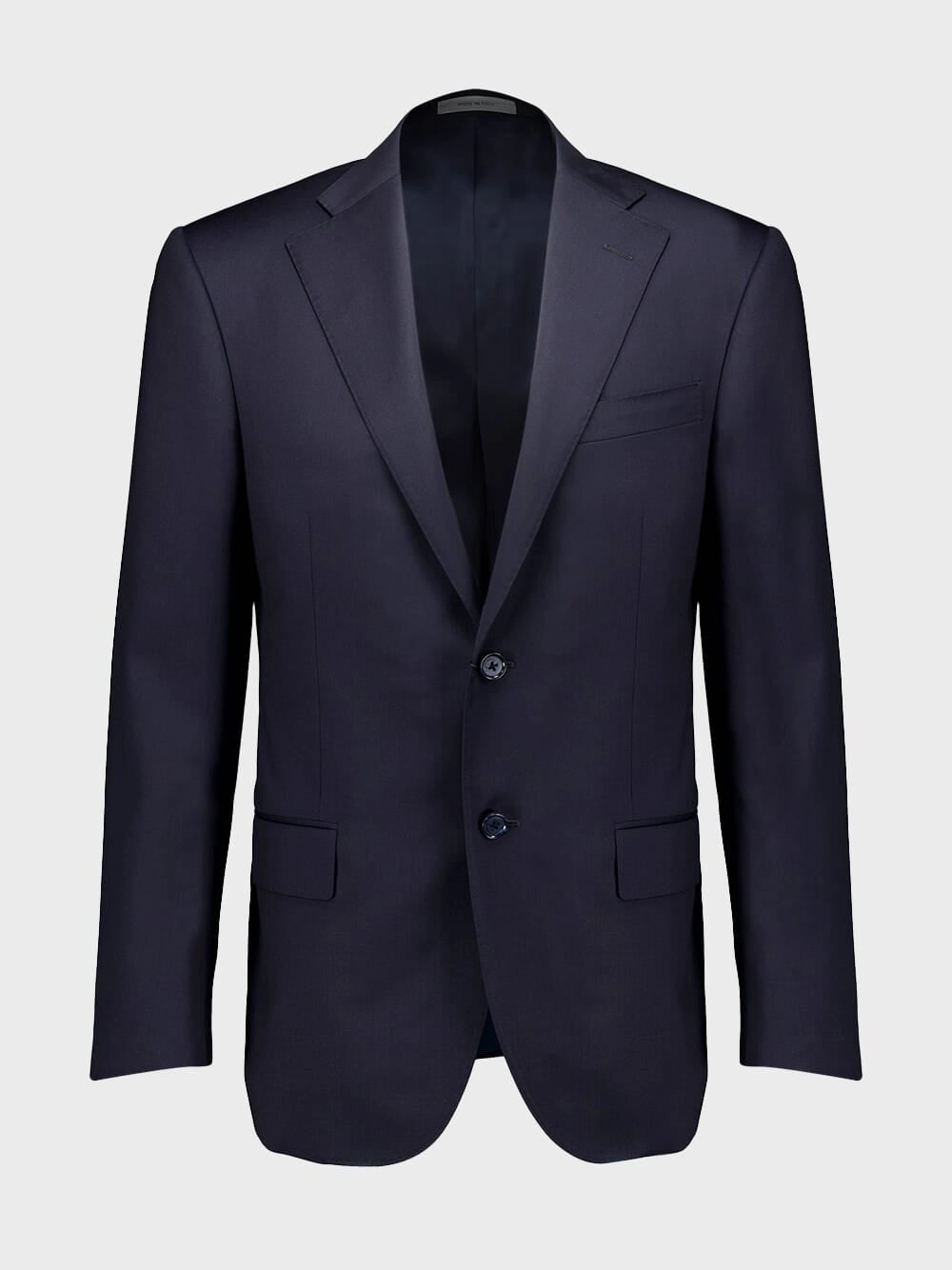 Single-Breasted Wool Navy Suit