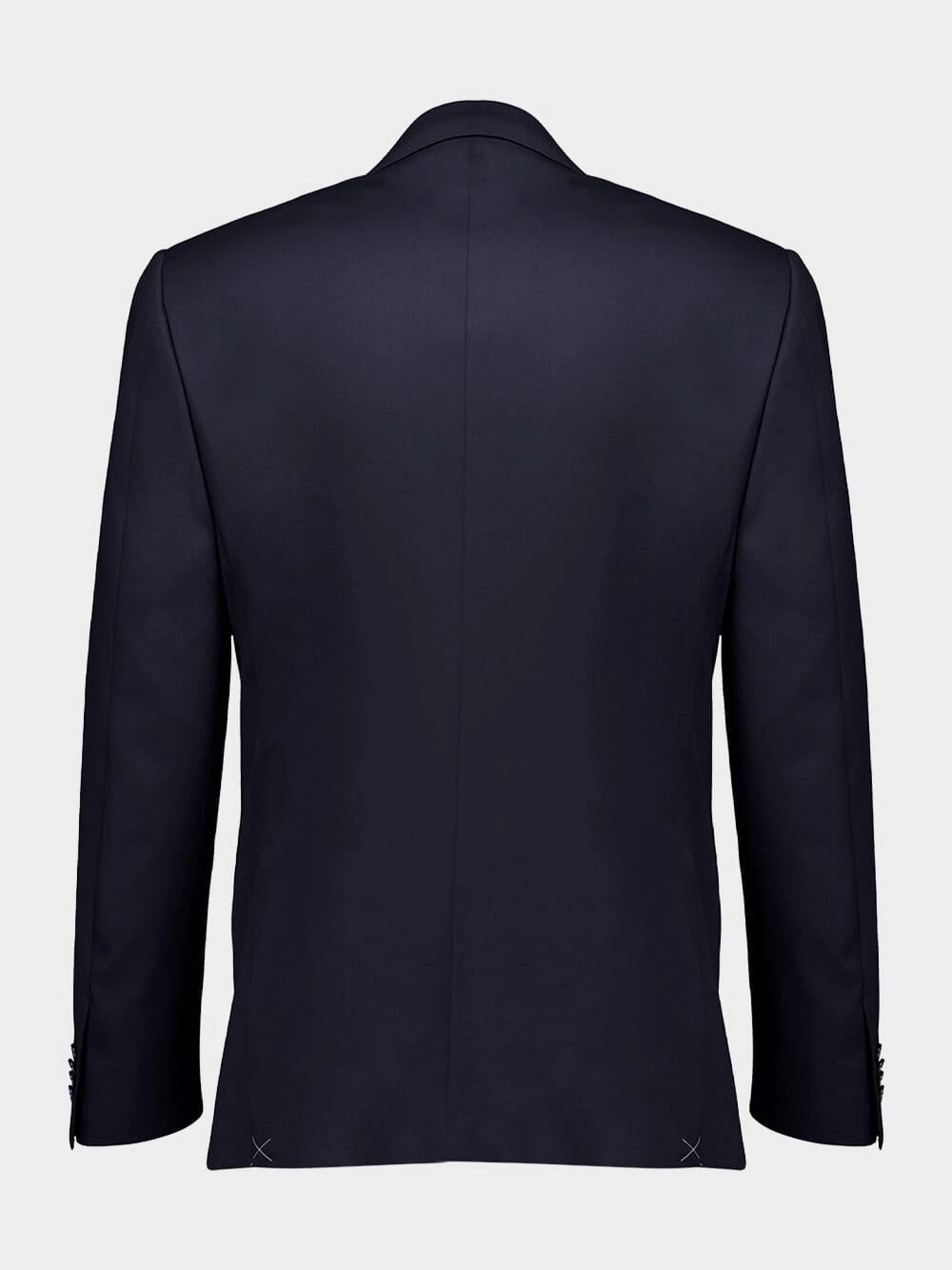 Single-Breasted Wool Navy Suit
