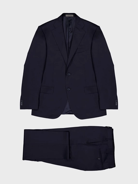 Single-Breasted Wool Navy Suit Suits Mens - men's suits outlet
