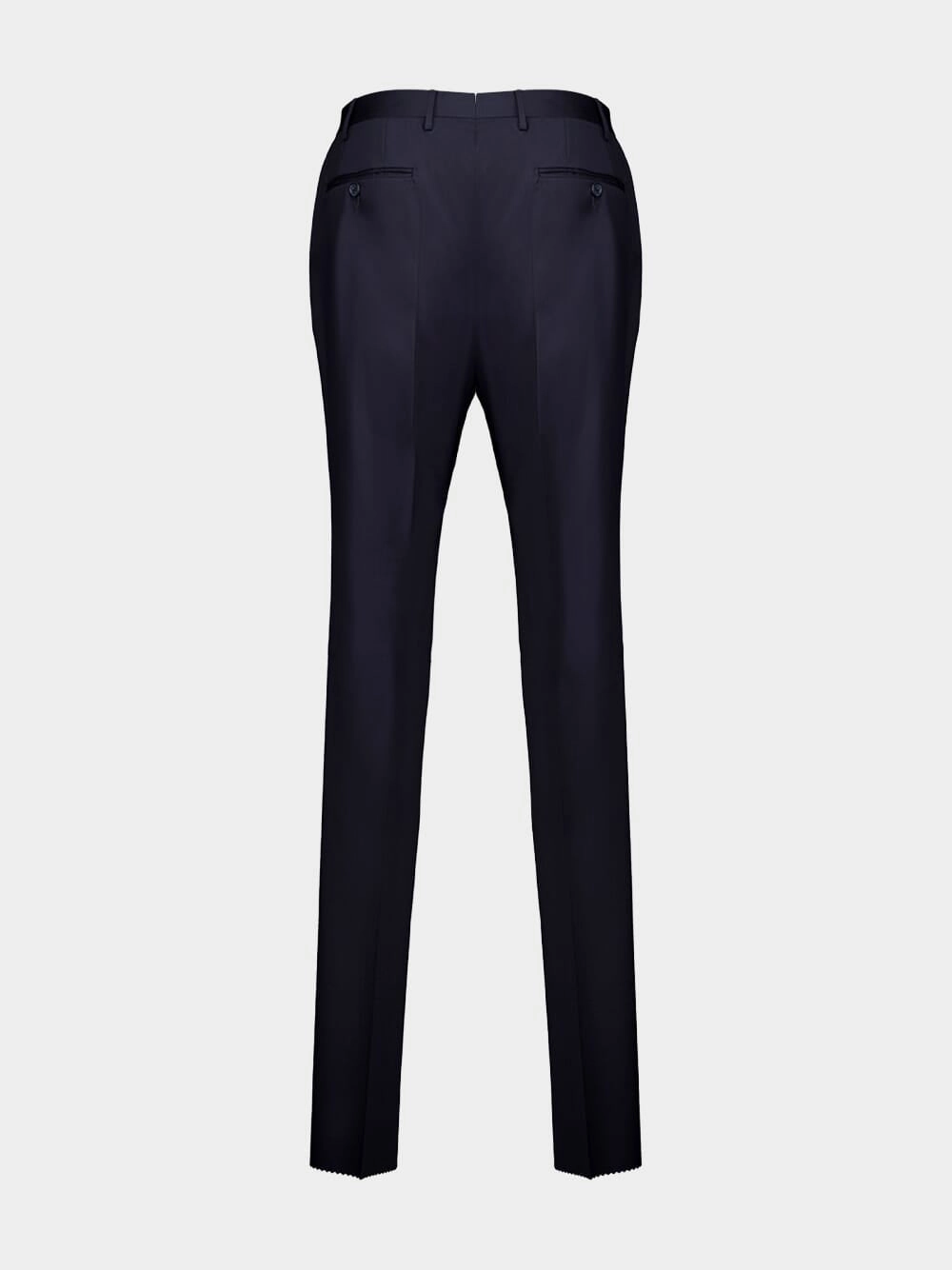 Single-Breasted Wool Navy Suit
