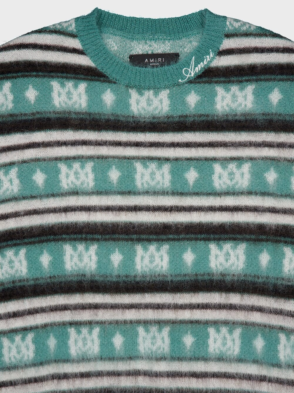 Skater Striped Knit Green Jumper