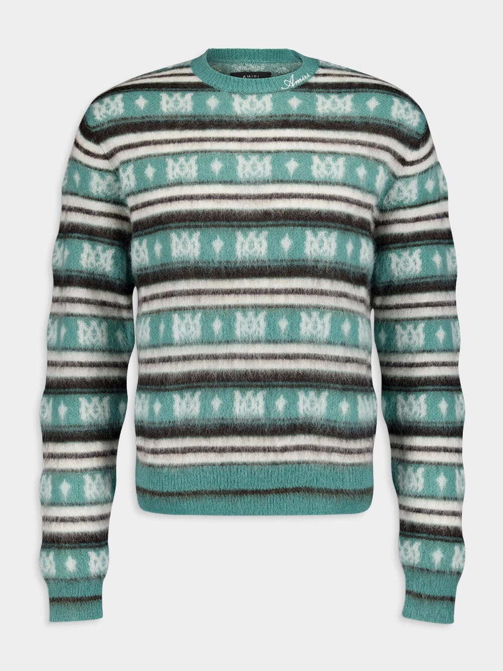 Skater Striped Knit Green Jumper Knitwear Mens - men's sweaters sale