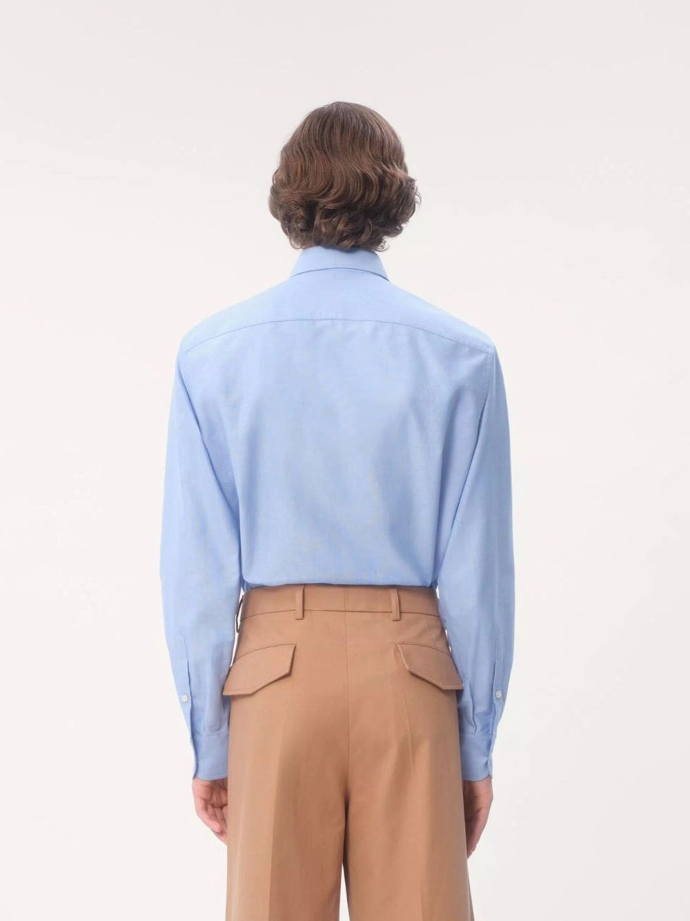 Sky Blue VLogo Embroidered Cotton Shirt