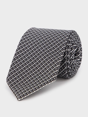 Sleek Geometric Silk Tie Suits Mens - men's suits outlet