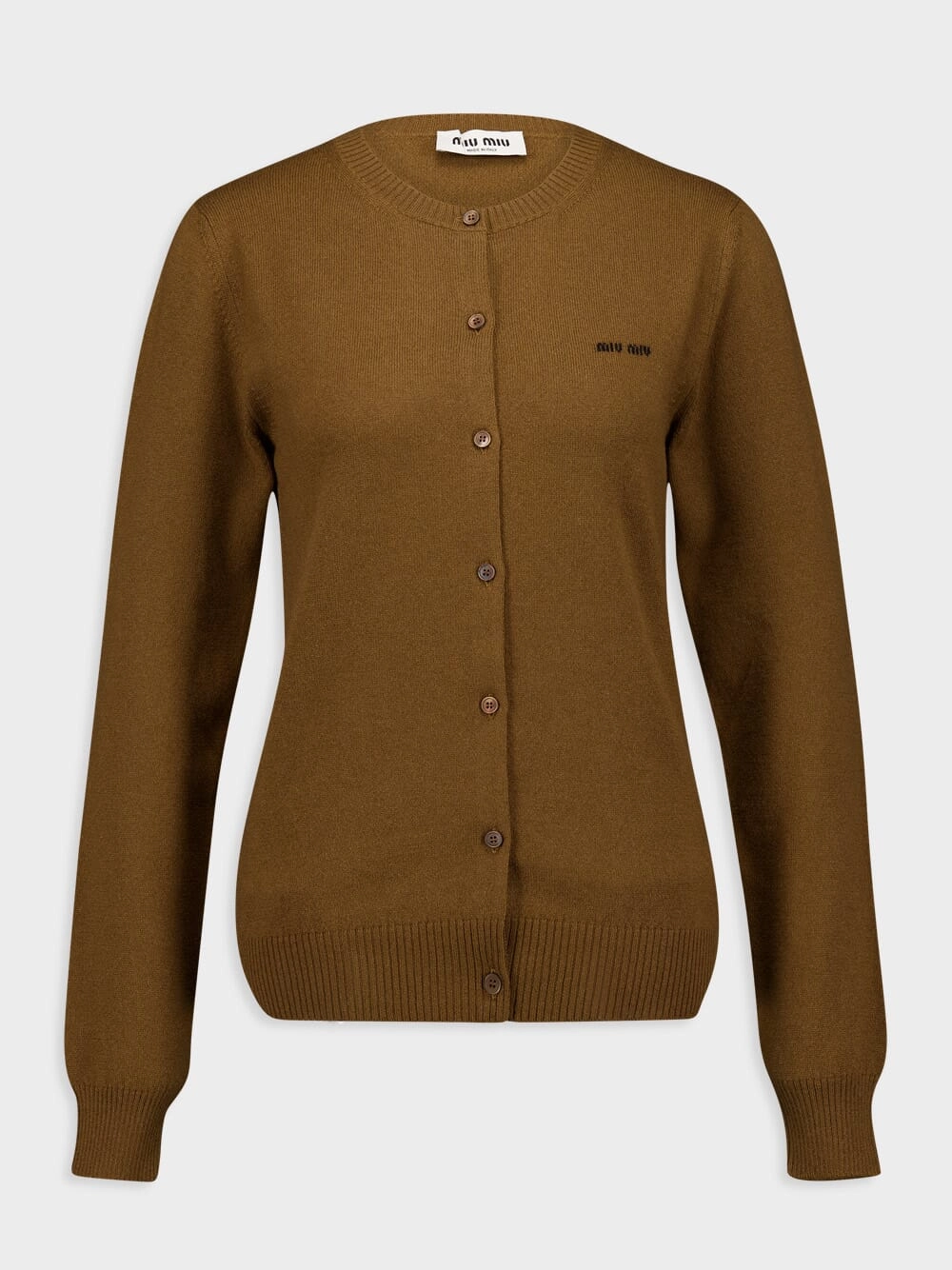 Slim-Fit Brown Cashmere Knit Cardigan Knitwear Womens - women's knitwear cheap