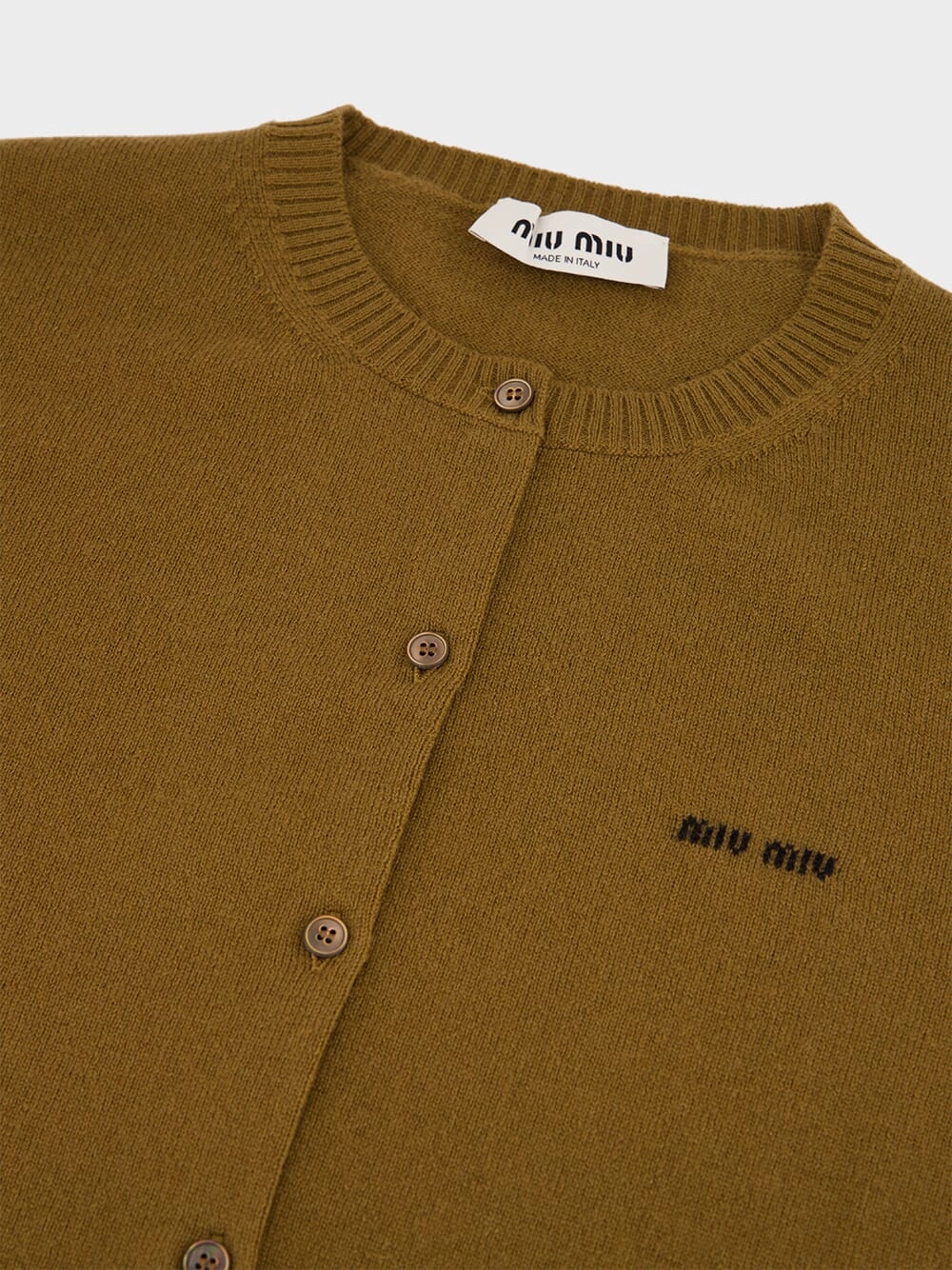 Slim-Fit Brown Cashmere Knit Cardigan