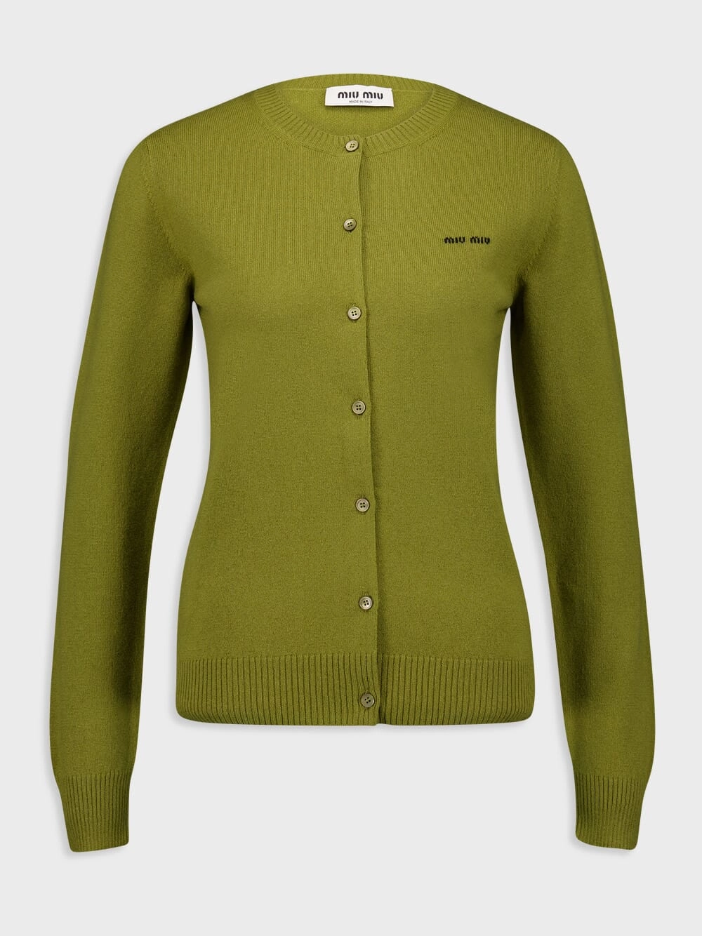 Slim-Fit Green Cashmere Knit Cardigan Knitwear Womens - women's knitwear cheap