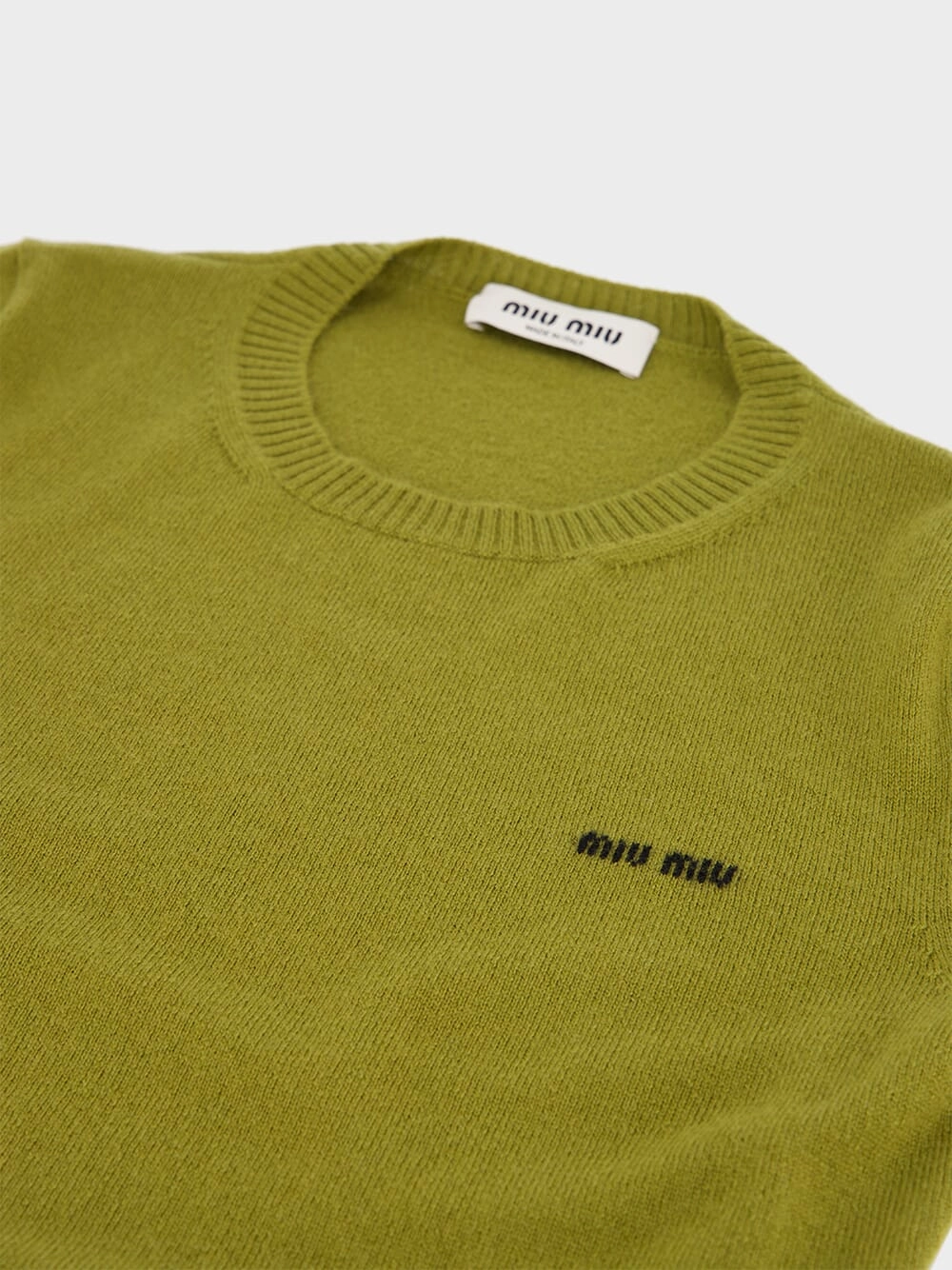 Slim-fit Green Cashmere Sweater