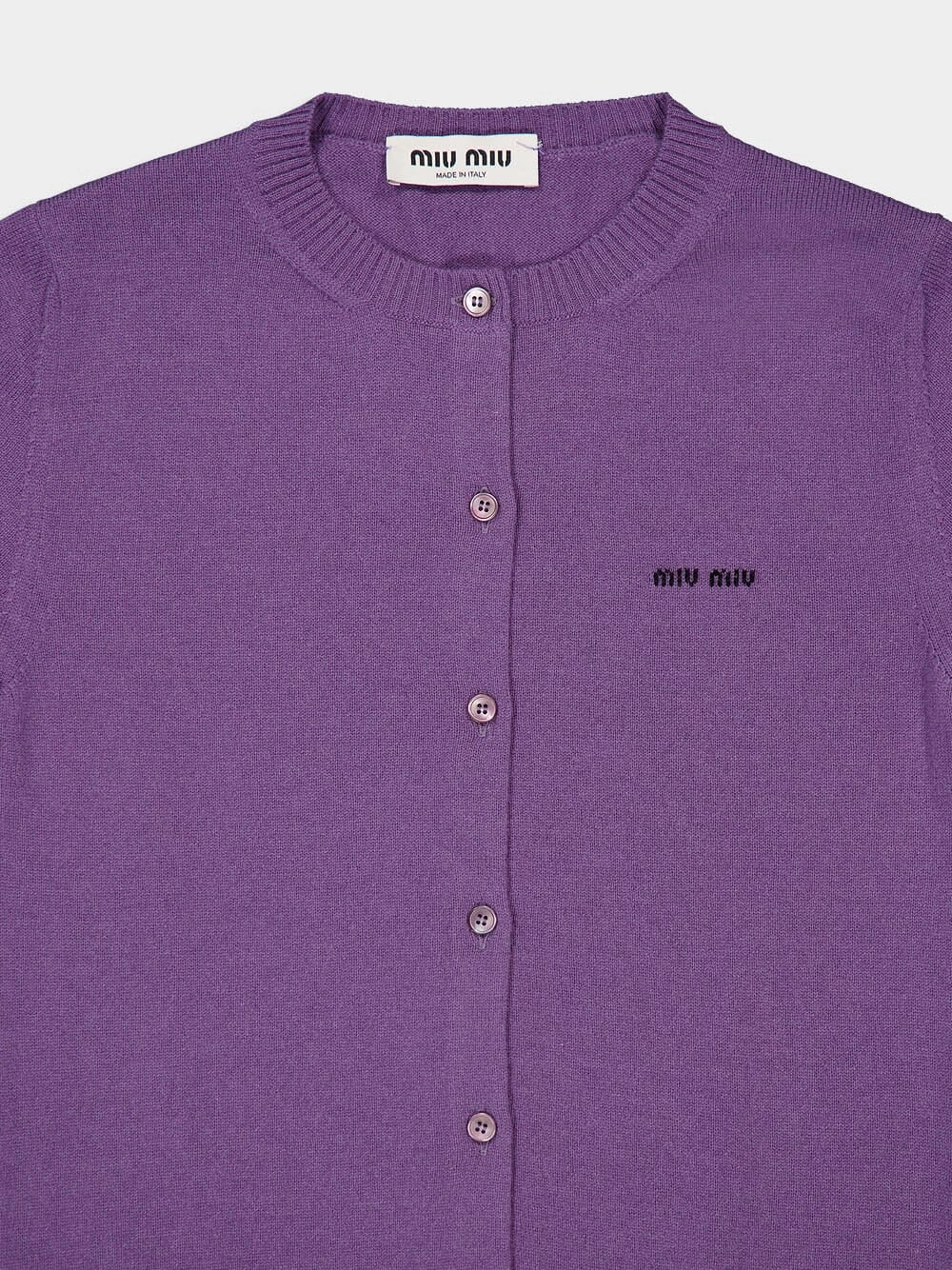 Slim-Fit Purple Cashmere Knit Cardigan