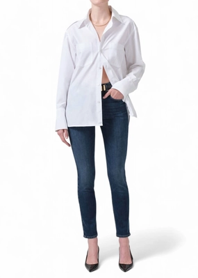 Sloane Skinny Jean In Baltic womens paperbag pants clearance