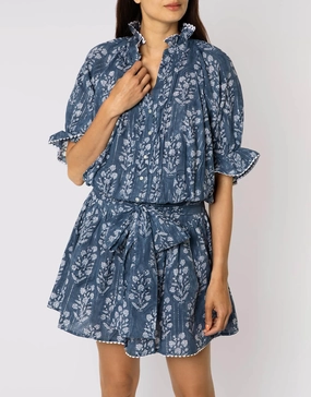 Small Flower Block Print Blouson Dress - Midnight Swim Womens - swimwear sale