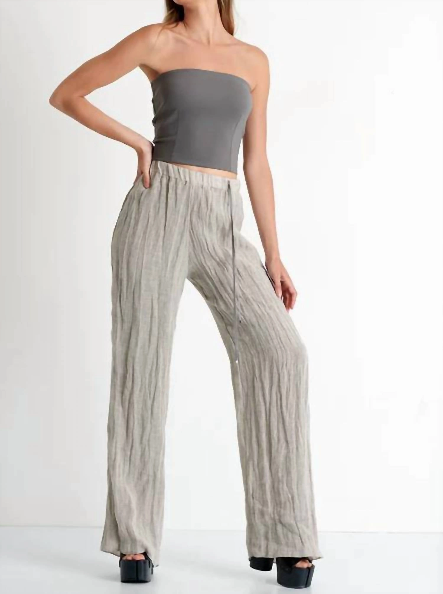 Sofia Classic Bandeau Top In Pewter