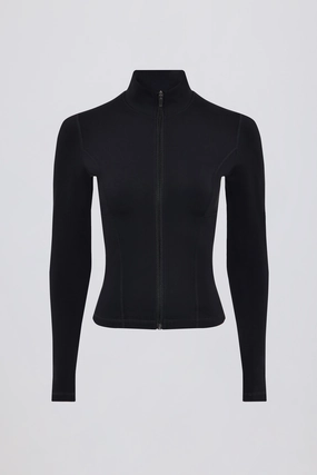 Soft Active Zip-Up Jacket in Black Tops - basic tees cheap