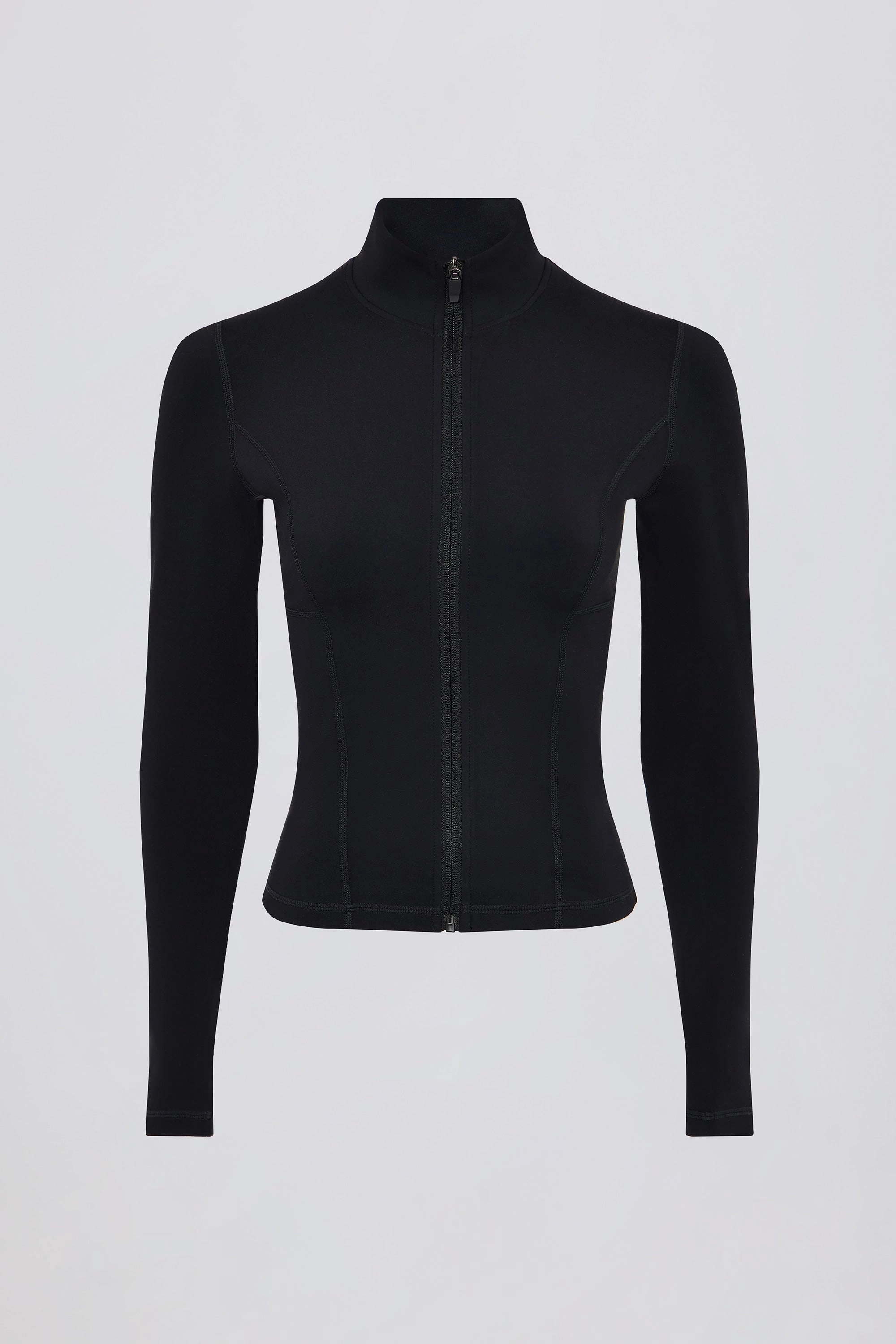 Soft Active Zip-Up Jacket in Black Tops - basic tees cheap