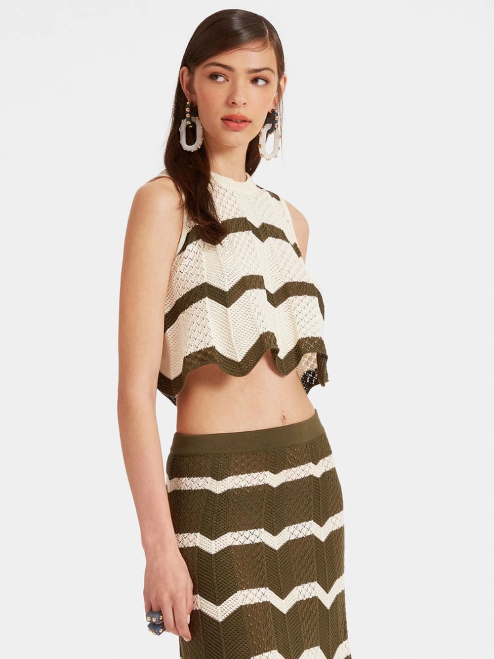 Solid Camouflage Chevron Top
