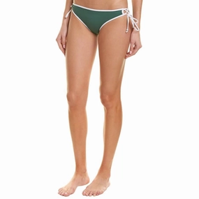 Solid Palm Side Tie Bikini Bottom In Palm Green Swim Womens - scoop neck swimsuits