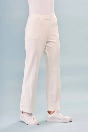 Solid Scuba Pant In White womens trousers outlet