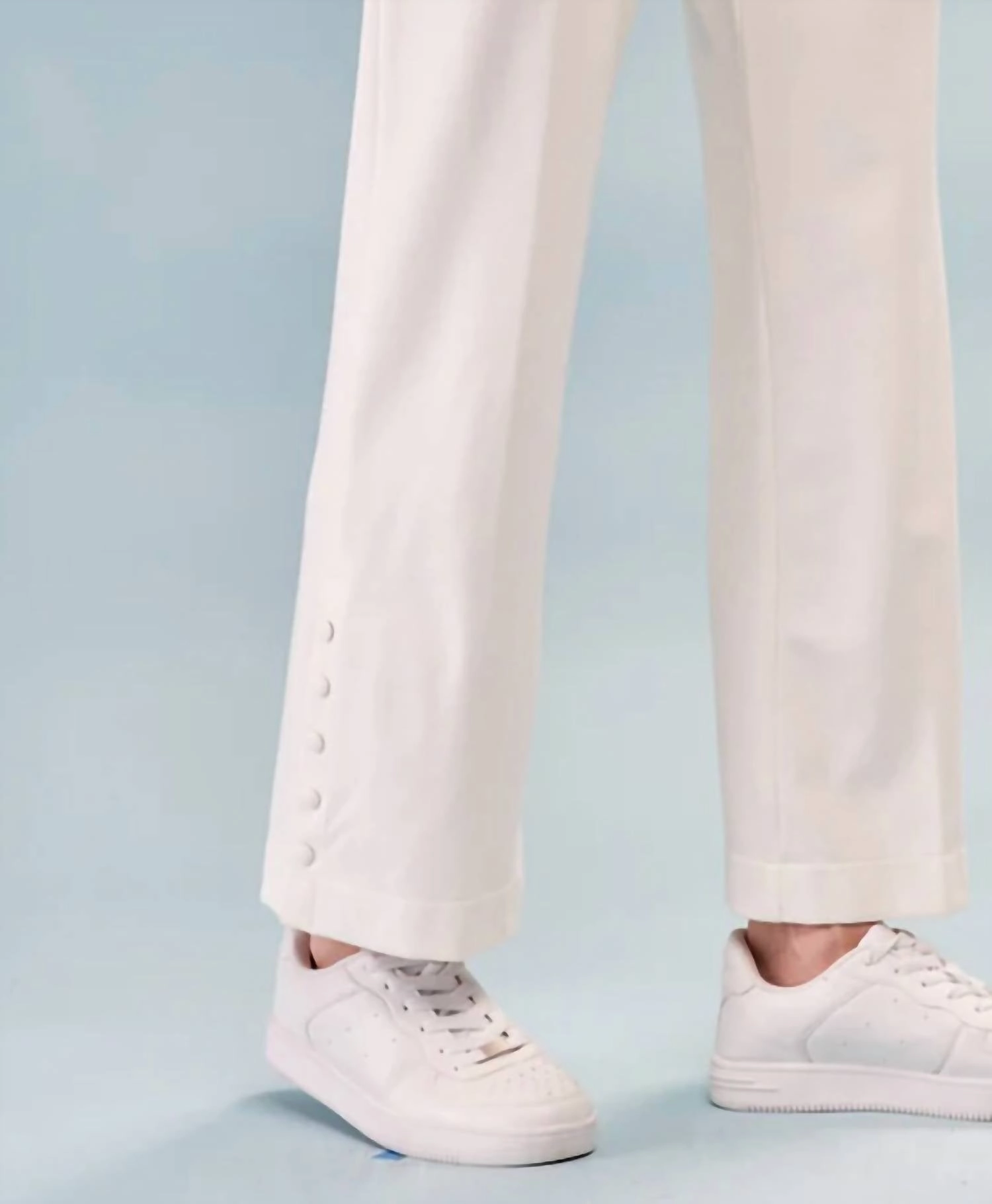 Solid Scuba Pant In White