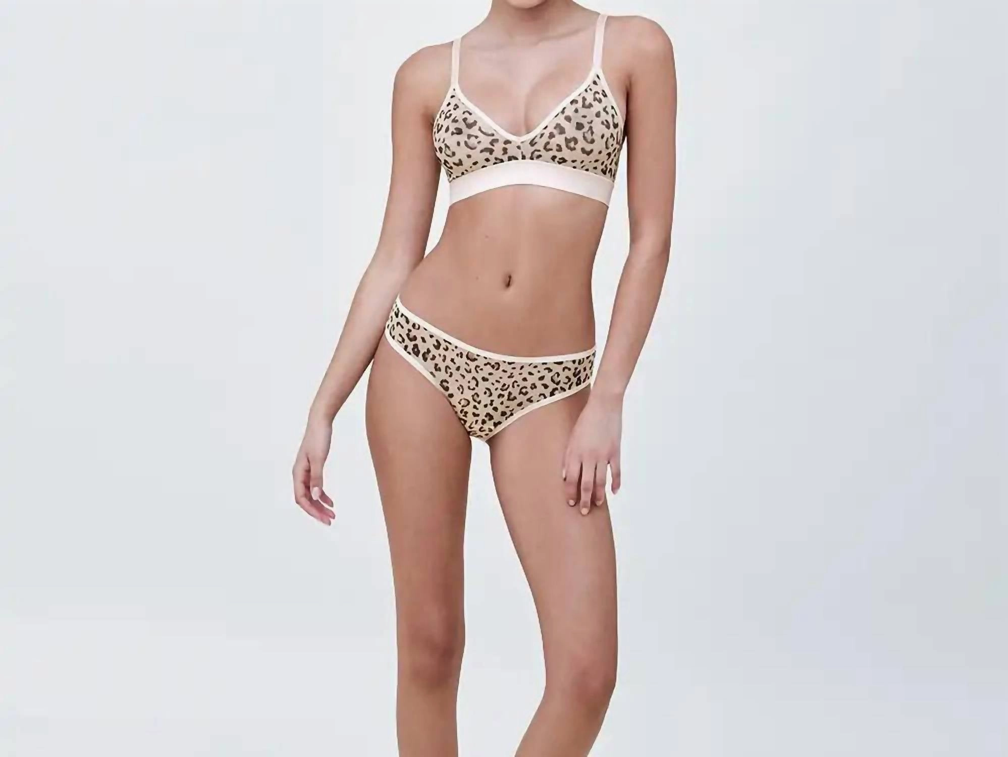 Spellbound Sheer Plunge Wireless Bralette In Leo Leopard