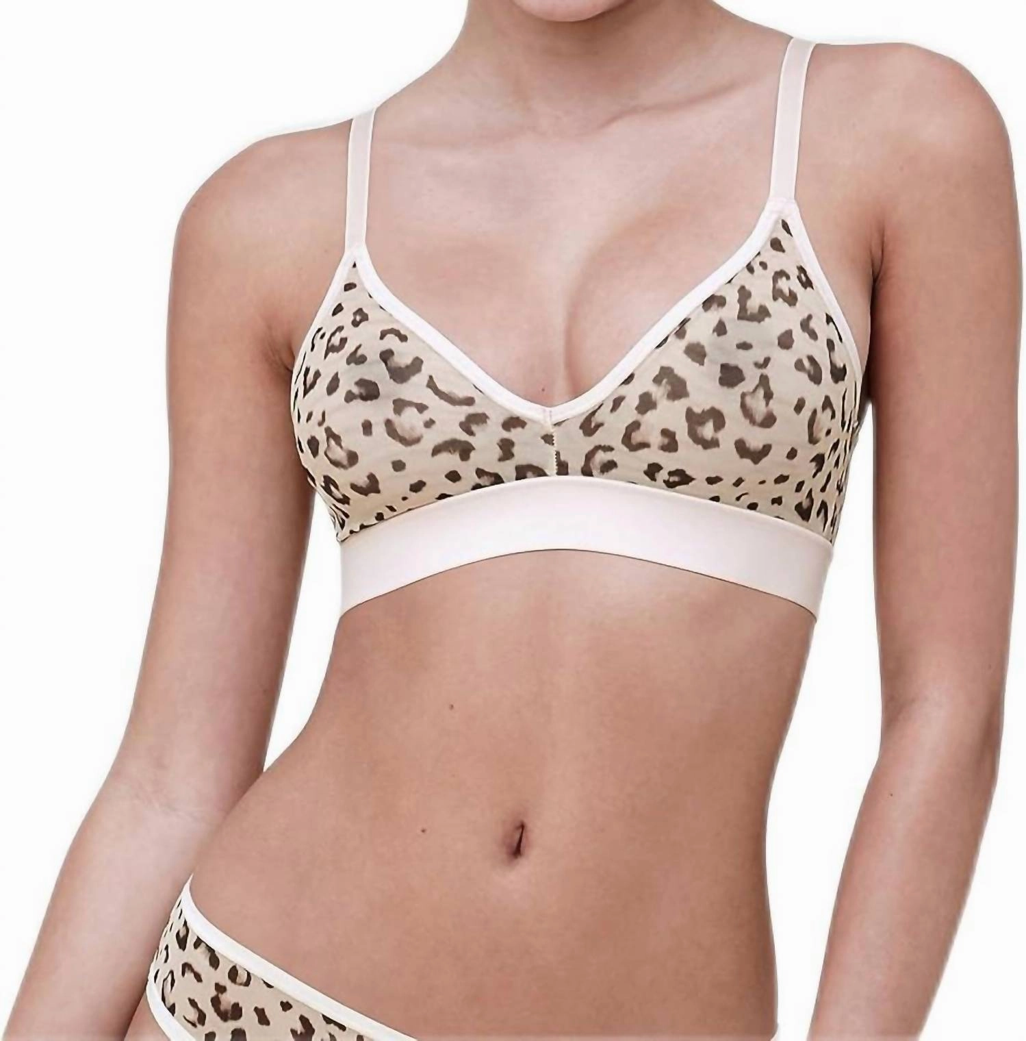 Spellbound Sheer Plunge Wireless Bralette In Leo Leopard