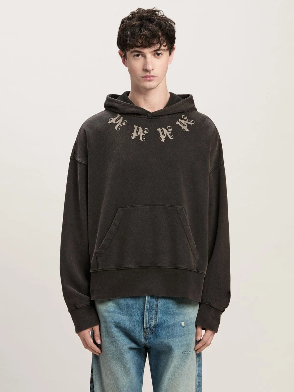 Statement Monogram Hoodie Tops Mens - thermal tops