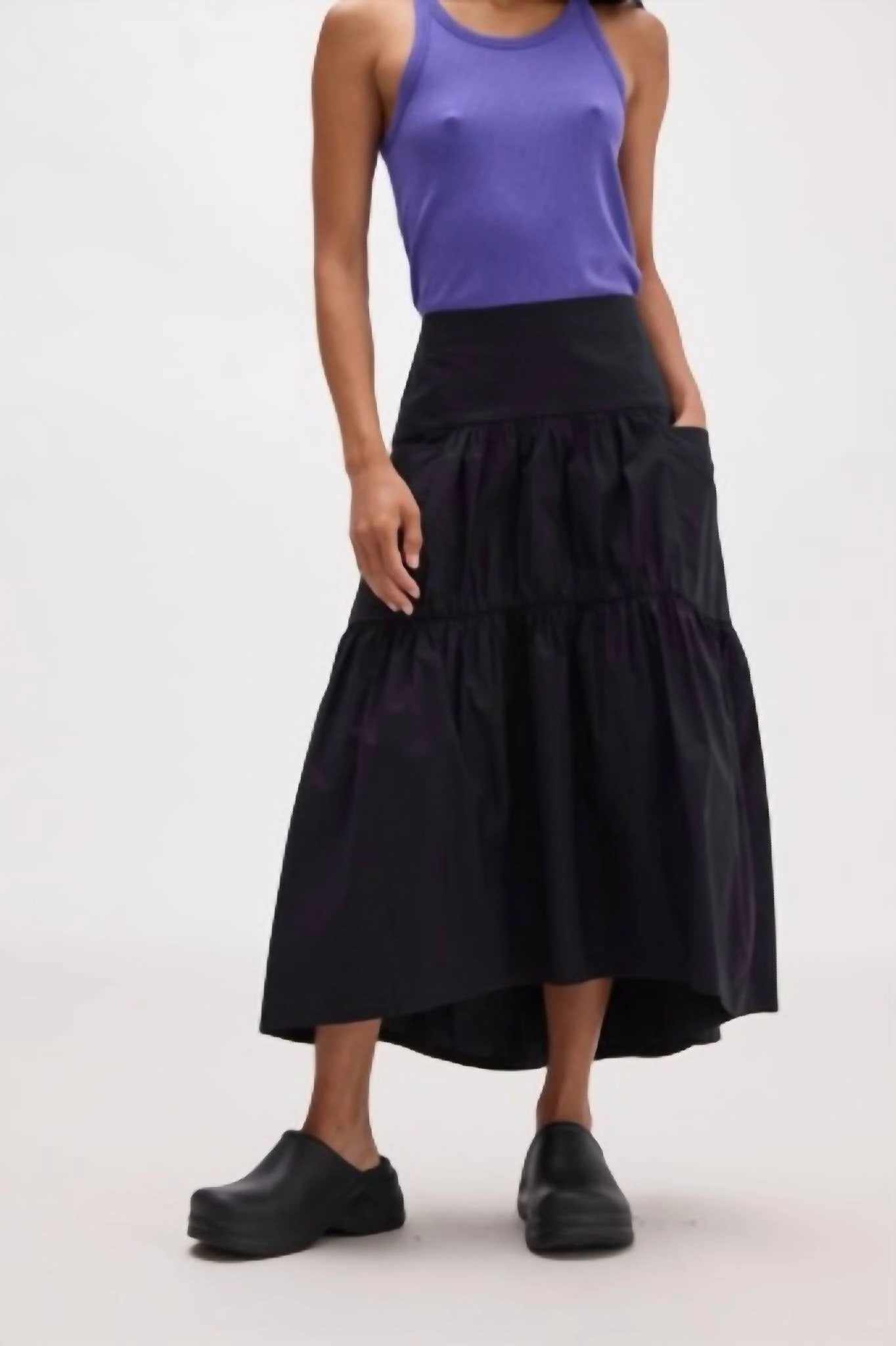 Stevie Tiered Maxi Skirt In Black