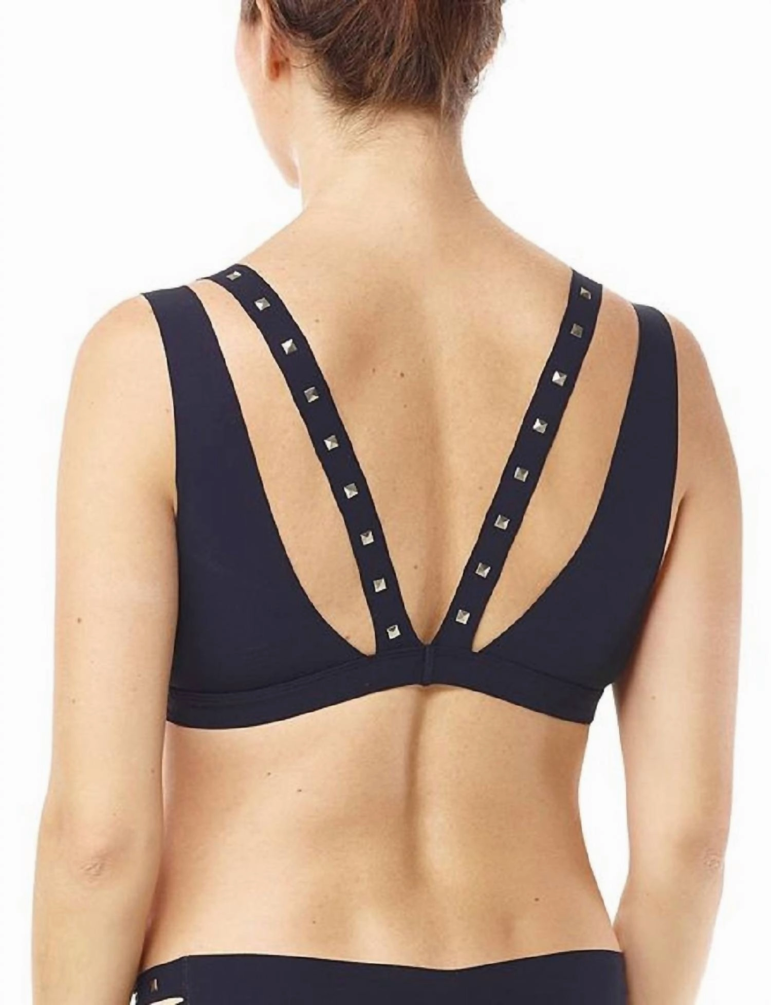 Strappy Studded Bralette In Black